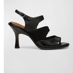 Donald J. Pliner Elegant Black Heels Effi Tri Band Slingback Sandals